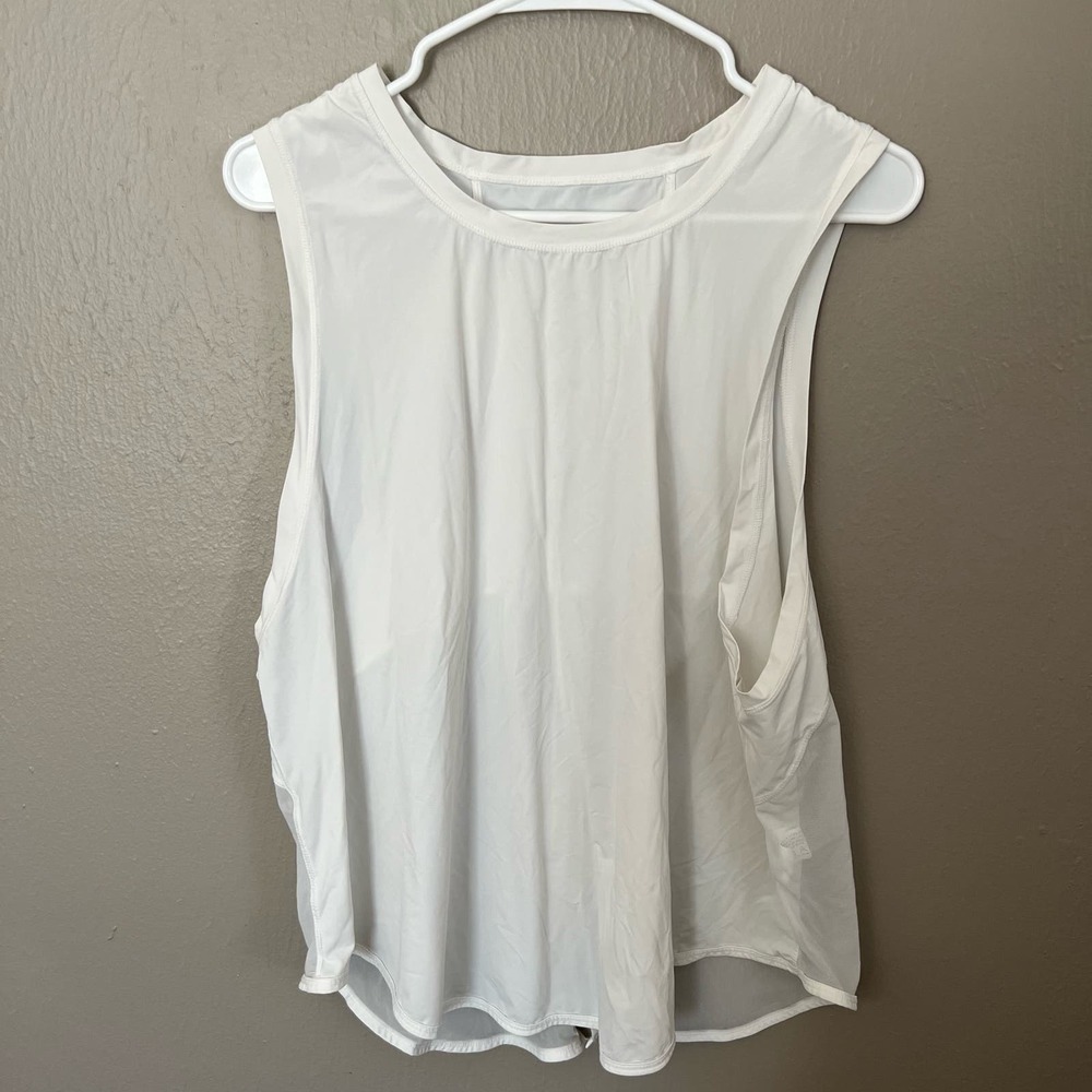 ZYIA White Mesh Sleeveless Tank Top In Size XXXL sleeveless workout gym running